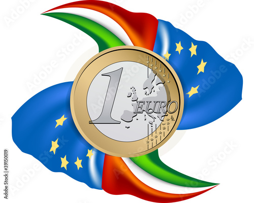 Euro flags - Italy and europe