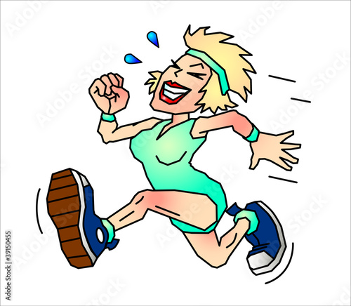 female jogger on the home stretch