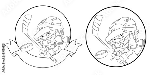 boy hockey banner outlined