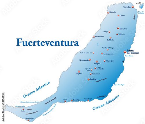 Landkarte von Fuerteventura
