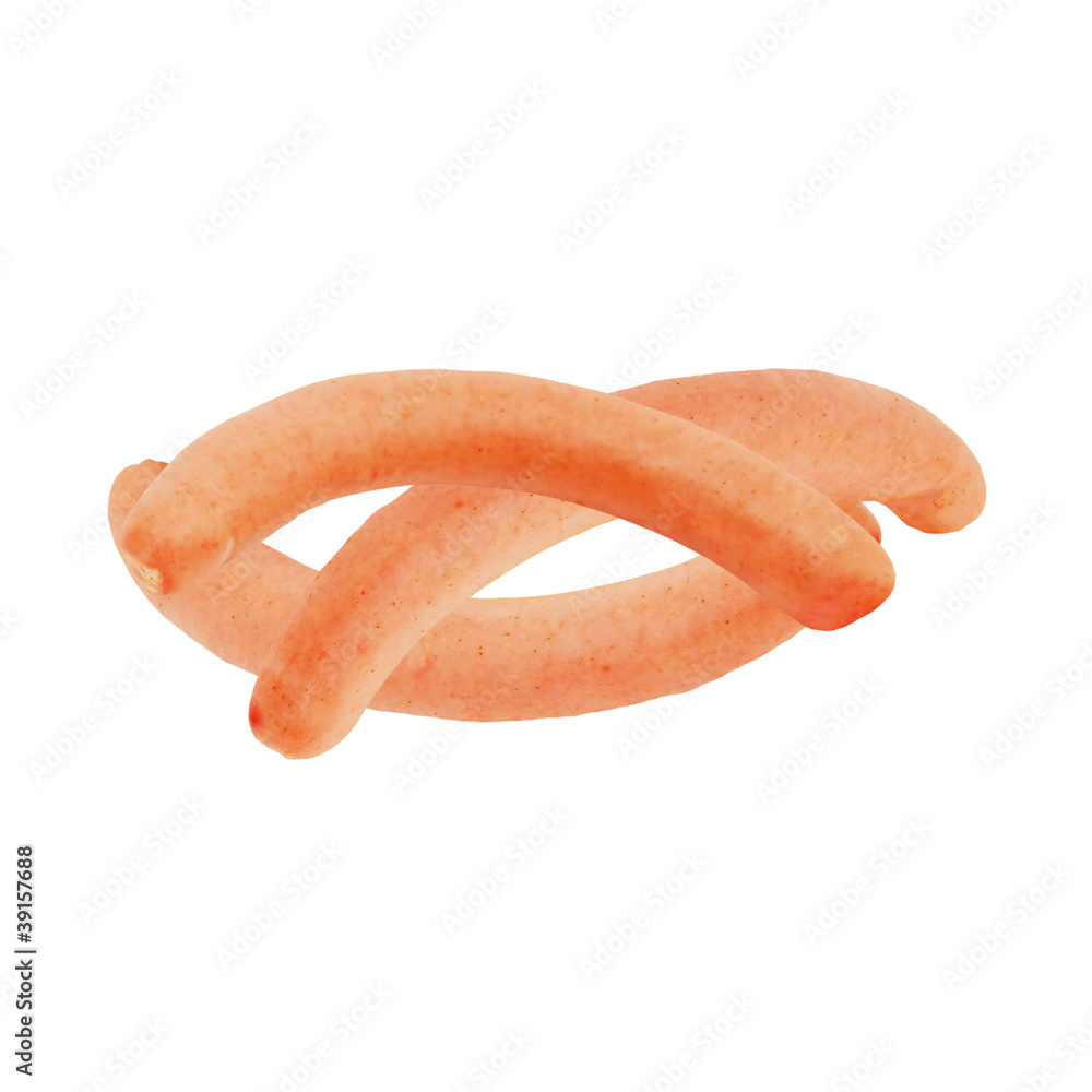 trois Saucisses de Strasbourg sur fond blanc trois Saucisses de Strasbourg sur fond blanc