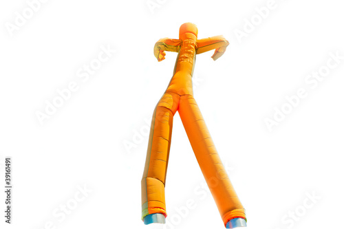 Cuadro en lienzo Inflatable man isolated on white background