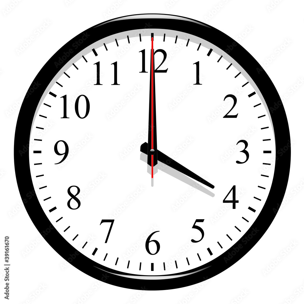 Horloge - 4 heure Illustration Stock | Adobe Stock