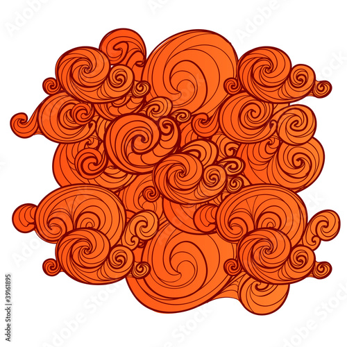 Background of curled abstract clouds