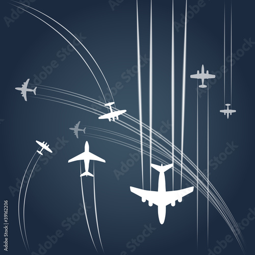Transport and civil airplanes` paths