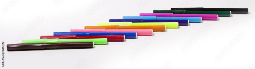 Bright markers on white Bright markers on white