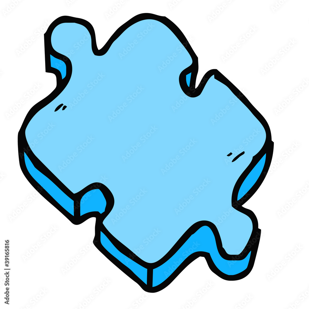 blue puzzle cartoon