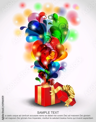 Open Red Magic Gift Box