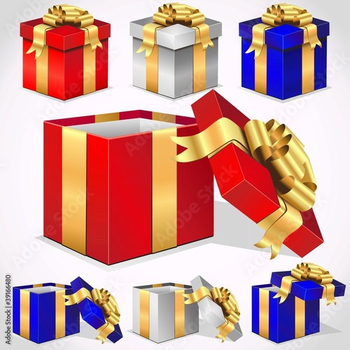 set of colorful vector gift boxes