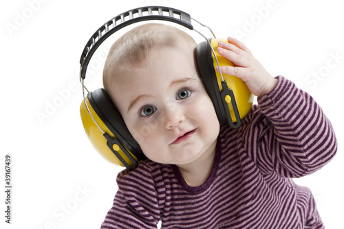 young child with ear protector