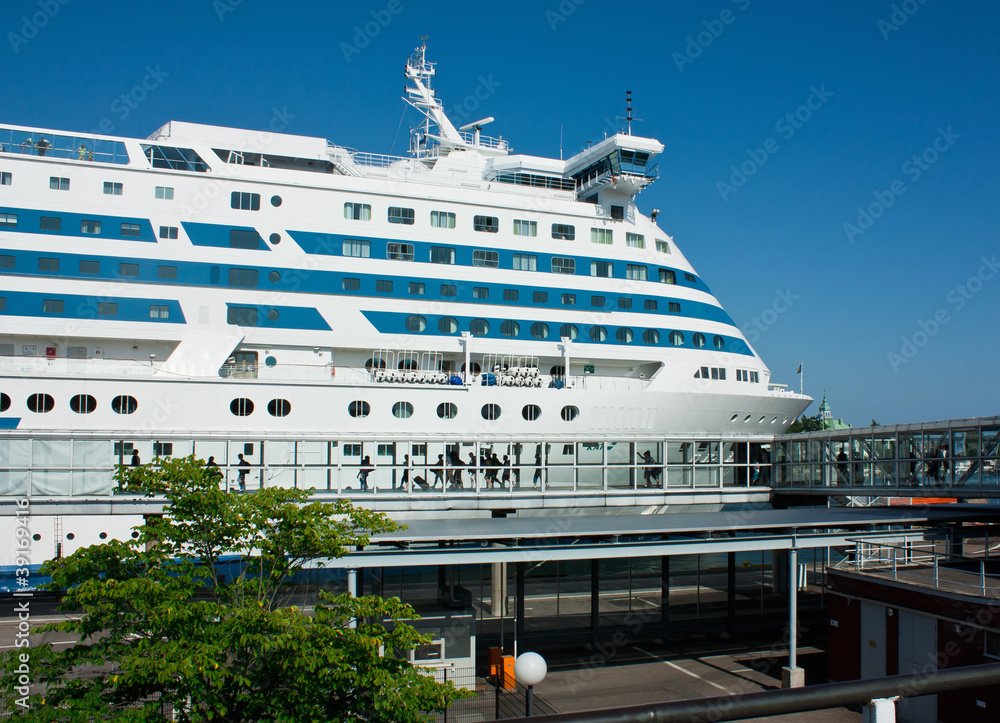cruise ship in the port of Helsinki cruise ship in the port of Helsinki
