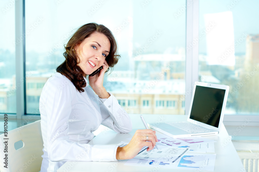 Cheerful business lady Cheerful business lady
