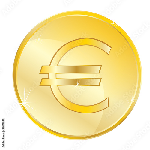 Coin on white background