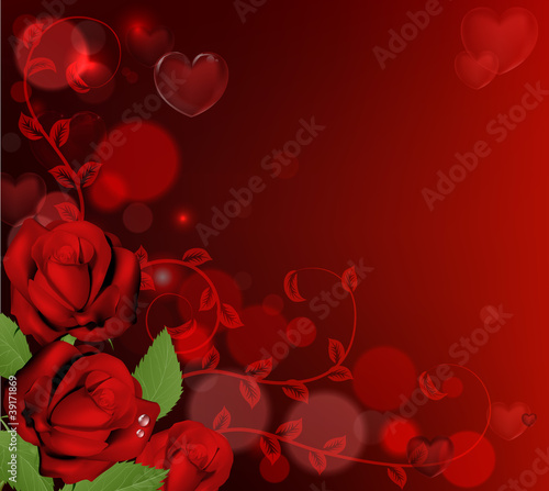 Red valentines day roses ba...