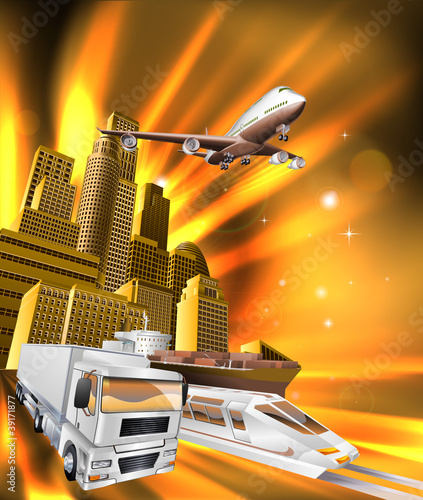 City Logistics Delivery Graphic