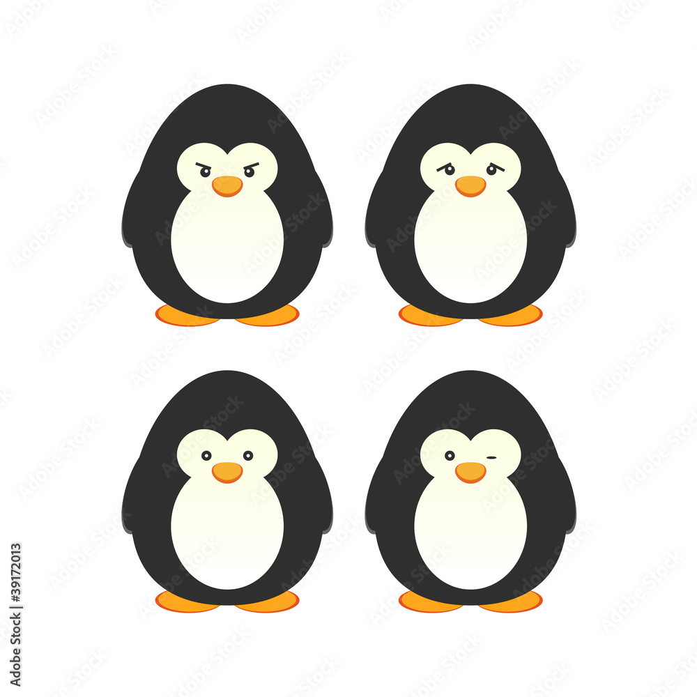 Fototapeta premium Cute penguin set