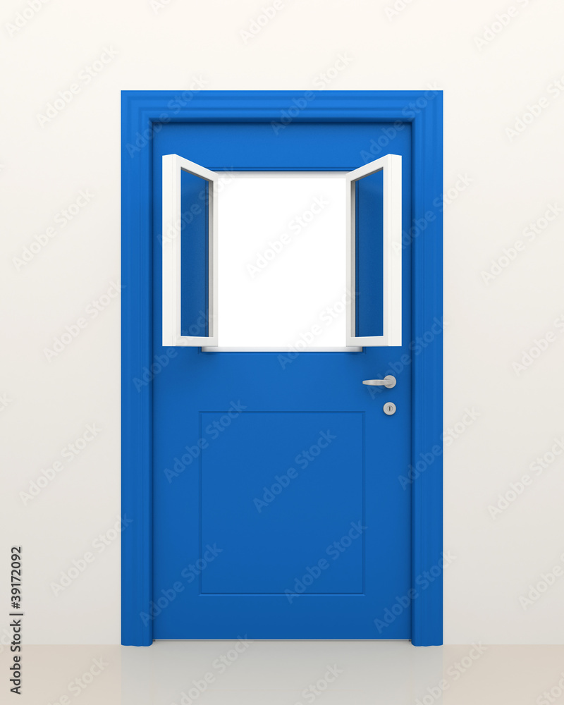The door with the window. The door with the window.