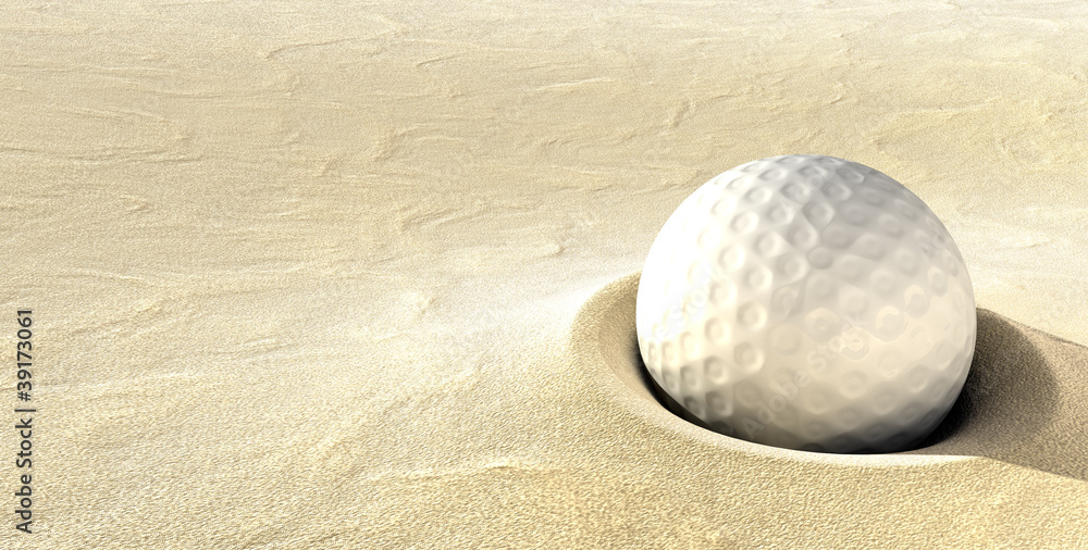 Golf Ball Plugged in a Bunker Stock Illustration Adobe Stock