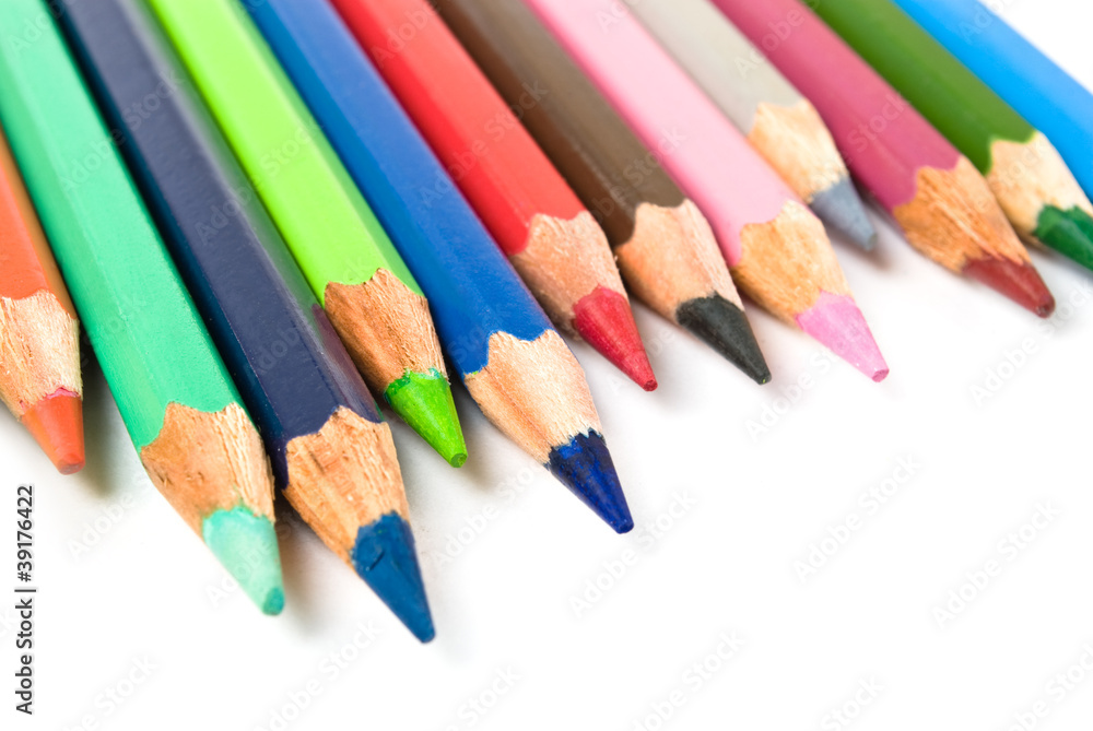 colour pencils isolated on the white colour pencils isolated on the white