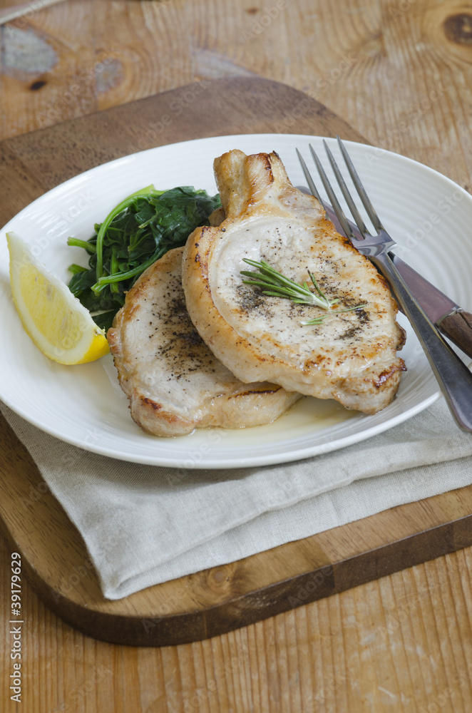 Pork with spinach Pork with spinach