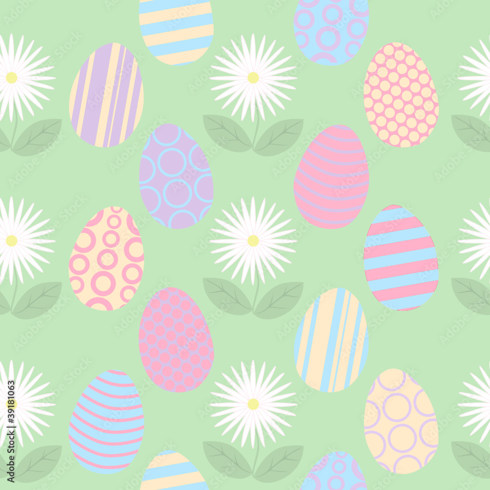 Seamless Easter Background with Eggs and Flowers. Seamless Easter Background with Eggs and Flowers.