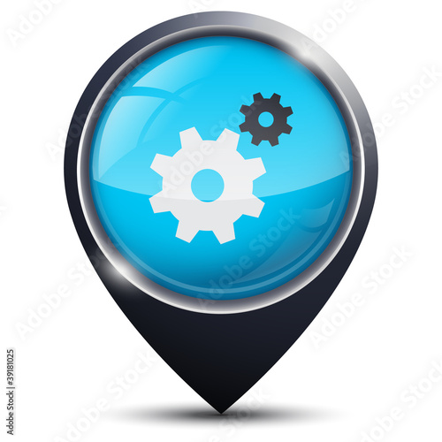 Symbole glossy vectoriel engrenages / innovation
