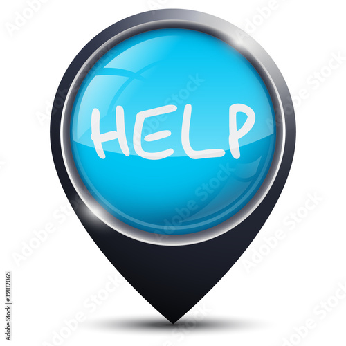 Symbole glossy vectoriel aide / support / assistance