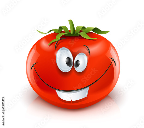 smiling red ripe tomato red ripe tomato vector illustration