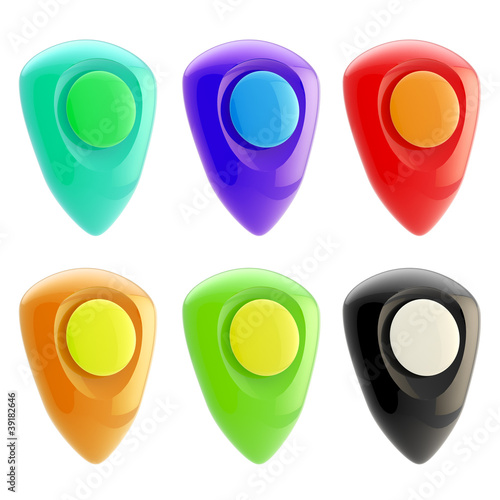 Set of glossy geo-tagging p...