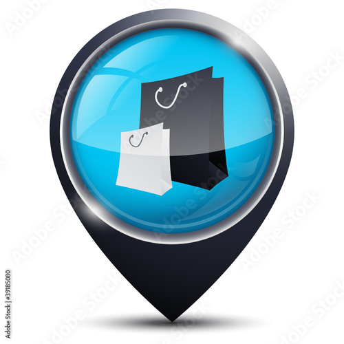 Symbole glossy vectoriel shopping / boutique