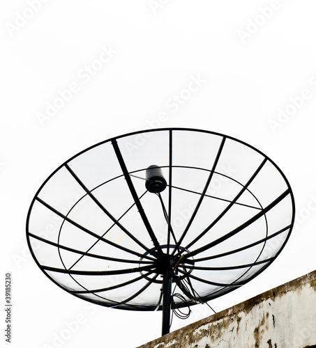 Satellite dish black isolated