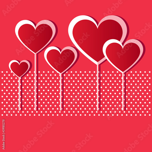 Valentine red hearts