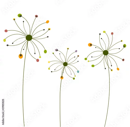 Naklejka na ścianę Streszczenie kwiaty mniszka lekarskiego