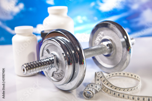 fitness barbell and supplements