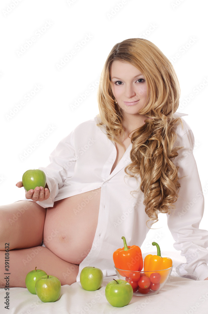 The pregnant woman with Vegetables The pregnant woman with Vegetables