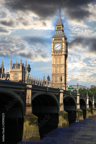 Big Ben with bridge in London, UK