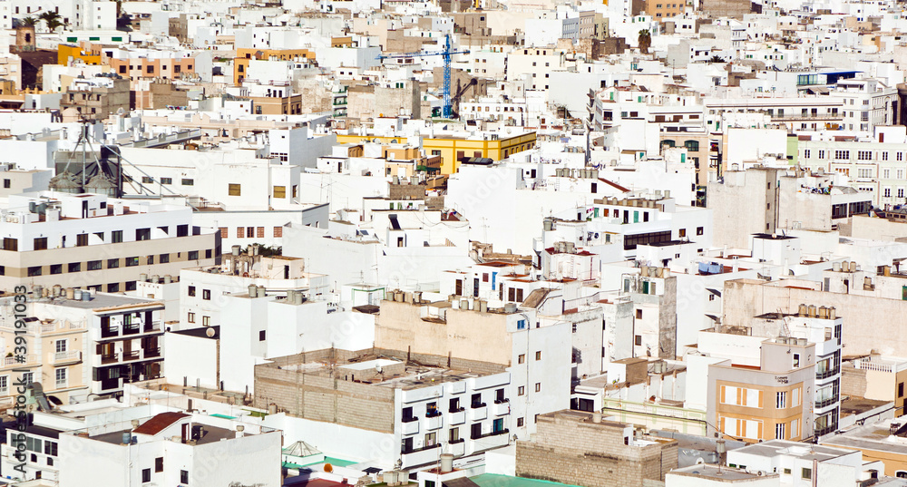 white houses in Arrecife, lanzarote