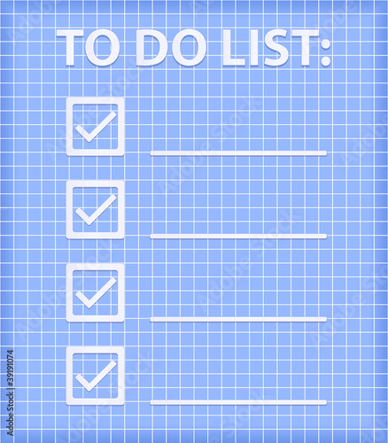 ToDo List on Blue Checked Sheet