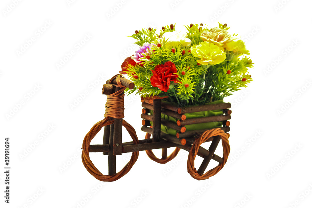 Flowers in pitcher with clipping path