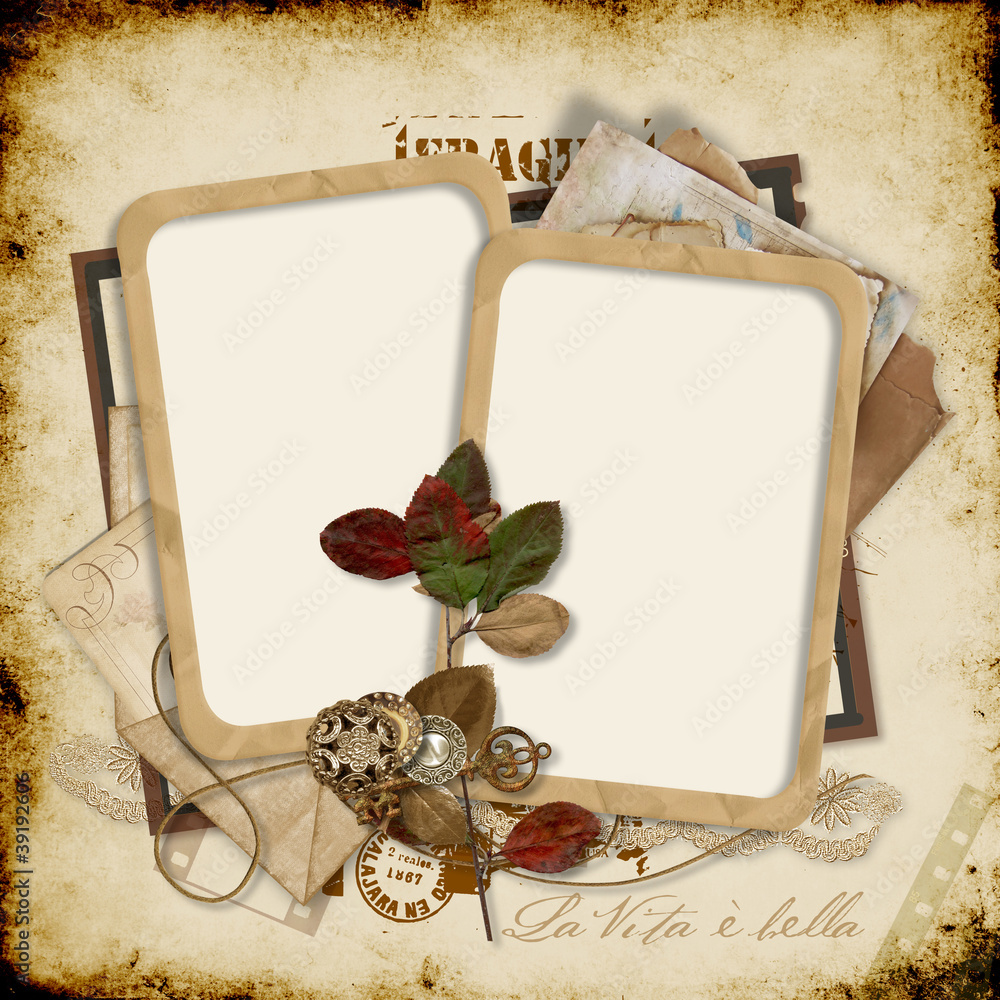 Old frames on the vintage background Stock Photo | Adobe Stock