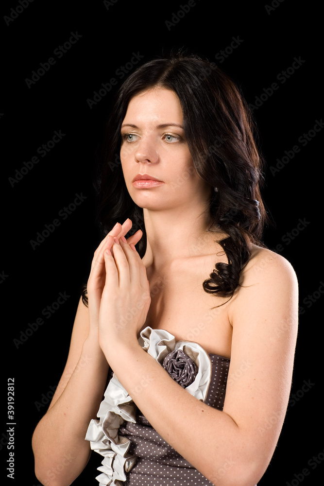 Obraz premium beautiful girl with folded hands