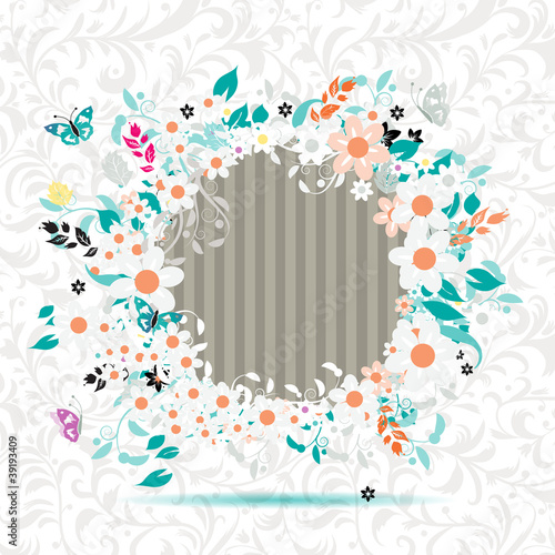 Floral frame, insert your photo here