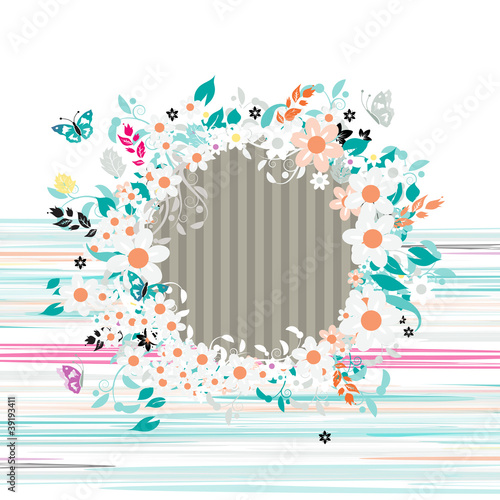 Floral frame, insert your photo here