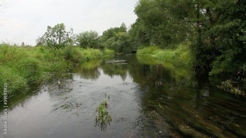 Peaceful small river with transparent water Peaceful small river with transparent water