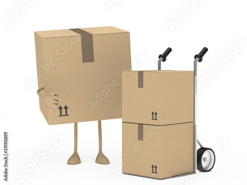 package figur and hand truck
