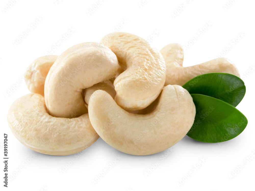 Cashew nuts isolated on white background. + Clipping Path Cashew nuts isolated on white background. + Clipping Path