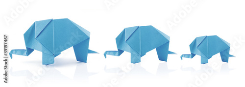 origami elephant family