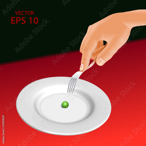 Super slim dieting vegan plate concept