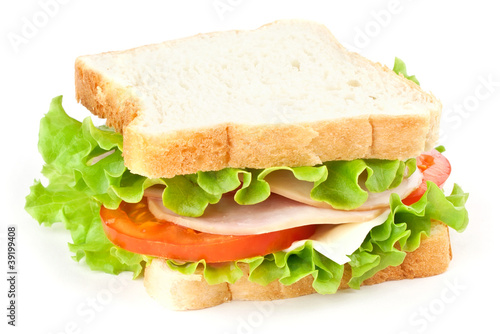 Sandwich on white background