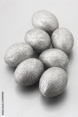 Silver Easter eggs